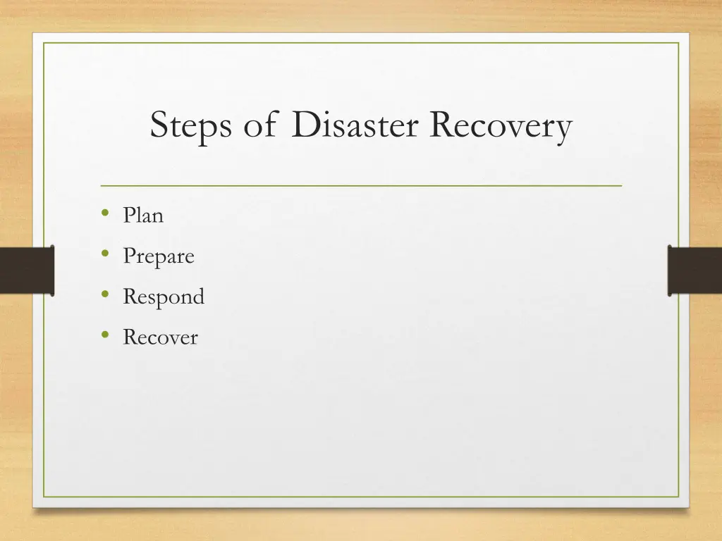 steps of disaster recovery