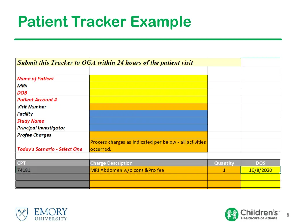 patient tracker example