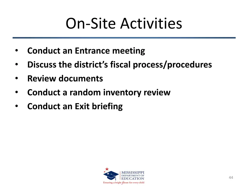 on site activities