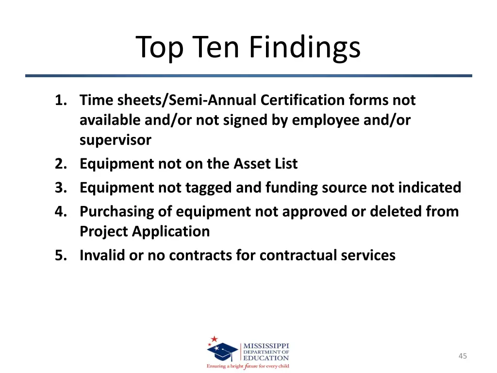 top ten findings