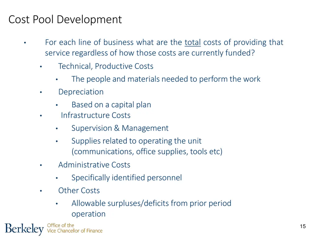 cost pool development 1