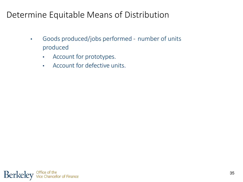 determine equitable means of distribution 3