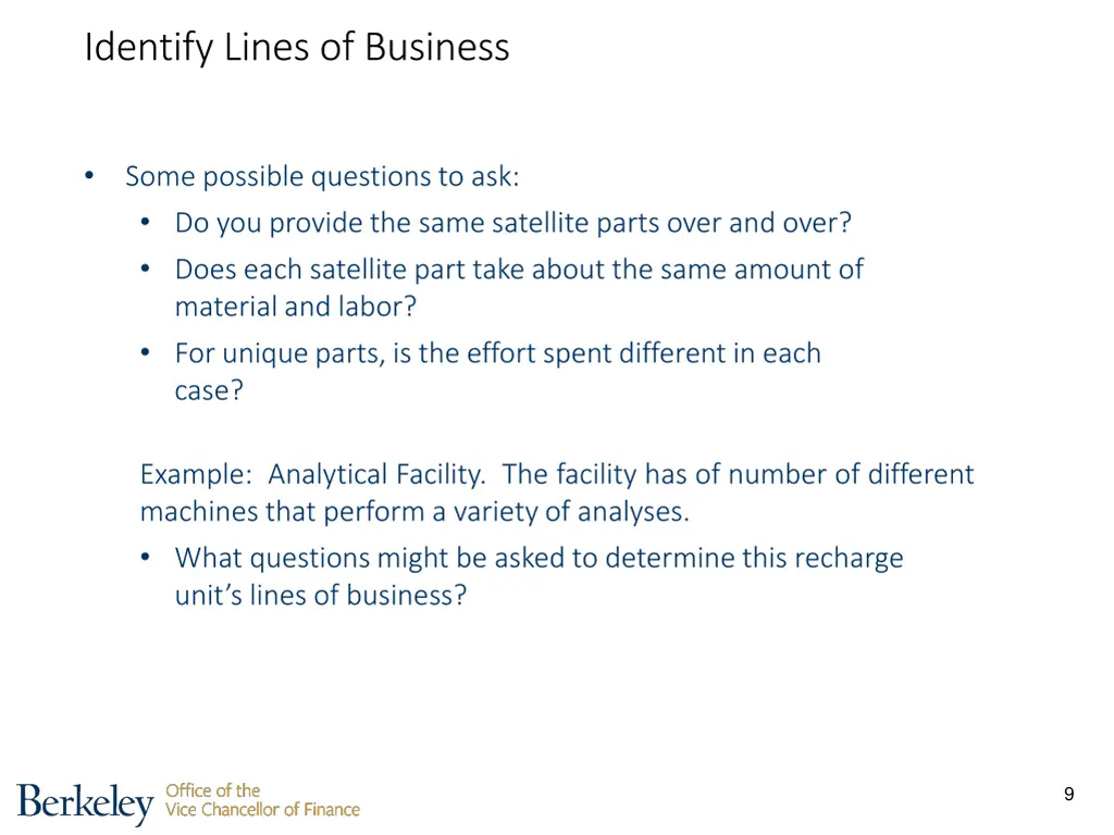 identify lines of business 1