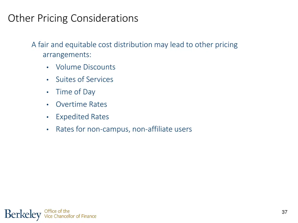 other pricing considerations