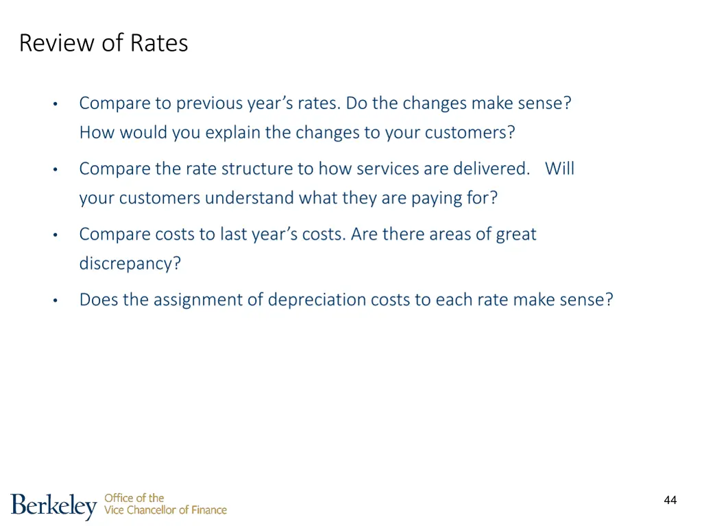 review of rates 1