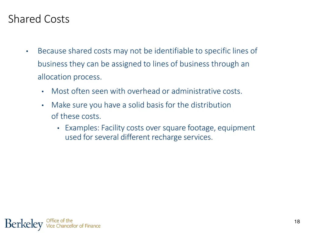 shared costs