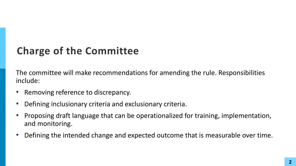 charge of the committee