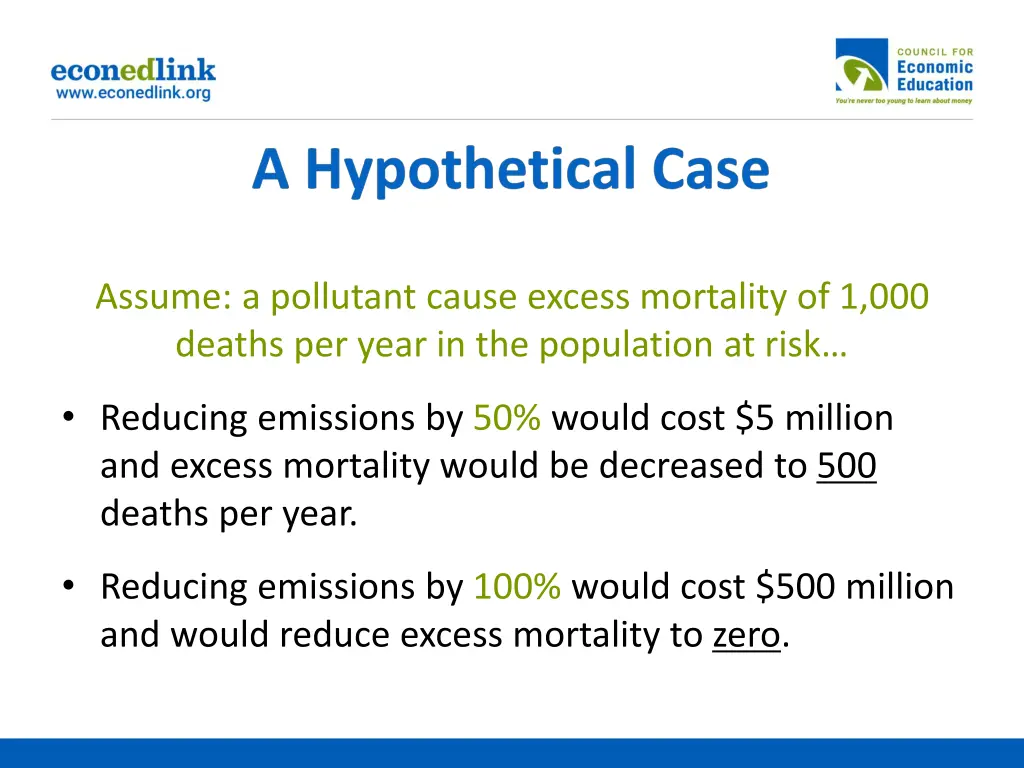 assume a pollutant cause excess mortality