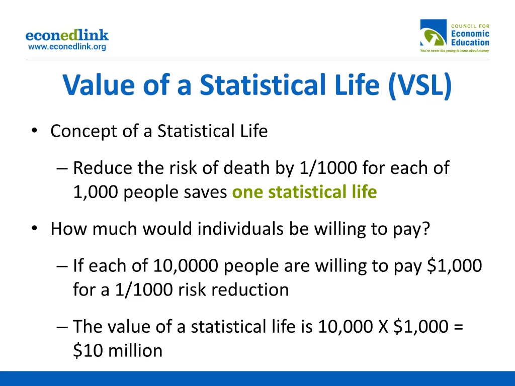 concept of a statistical life