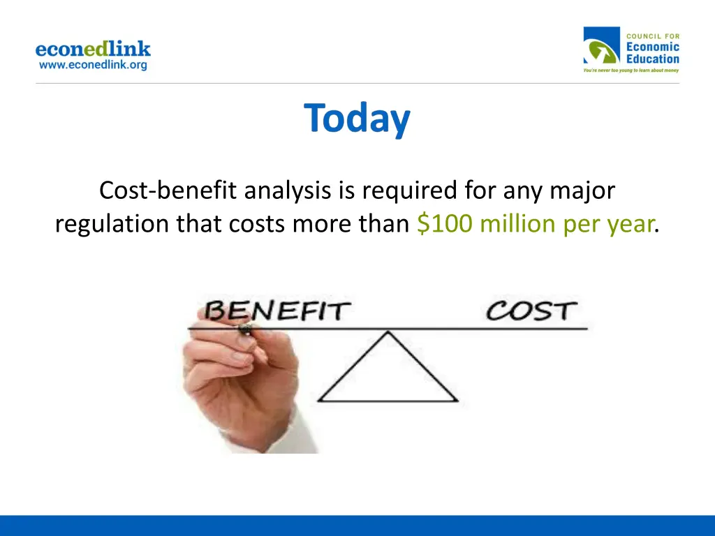 cost benefit analysis is required for any major