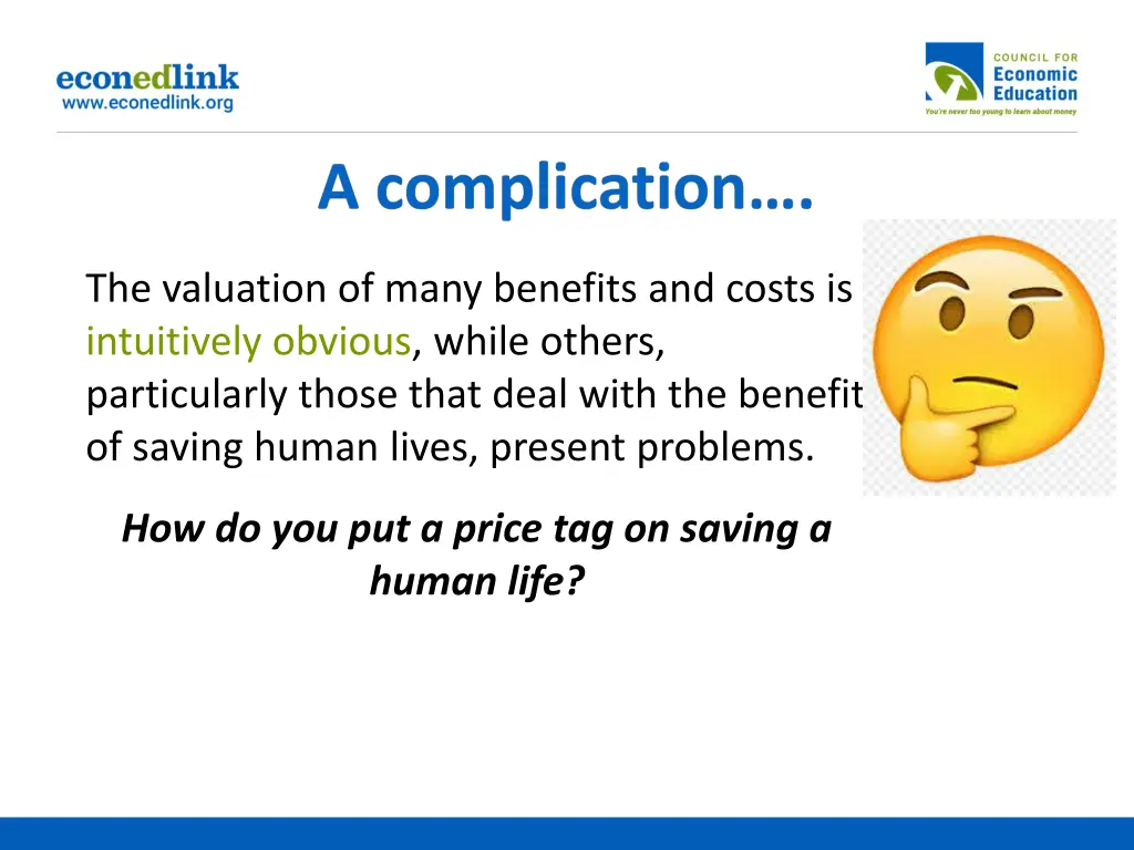 the valuation of many benefits and costs
