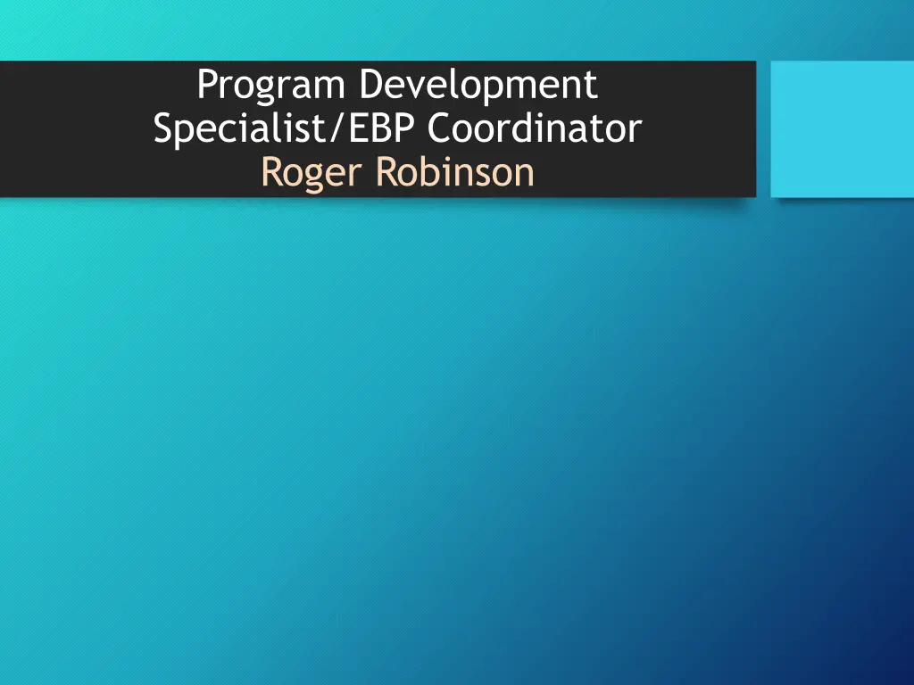 program development specialist ebp coordinator