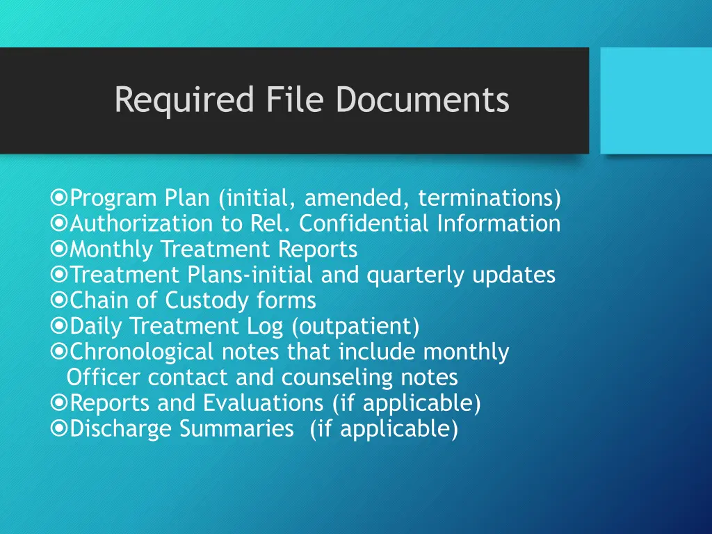 required file documents