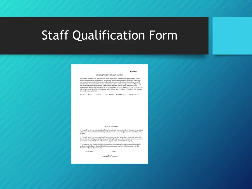 staff qualification form