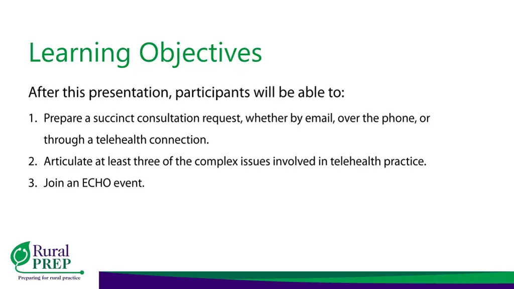 learning objectives