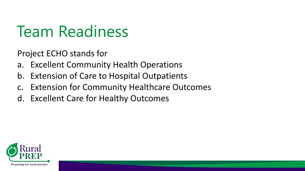 team readiness