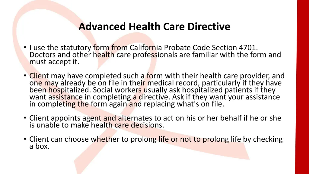 advanced health care directive