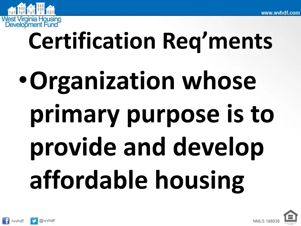certification req ments organization whose
