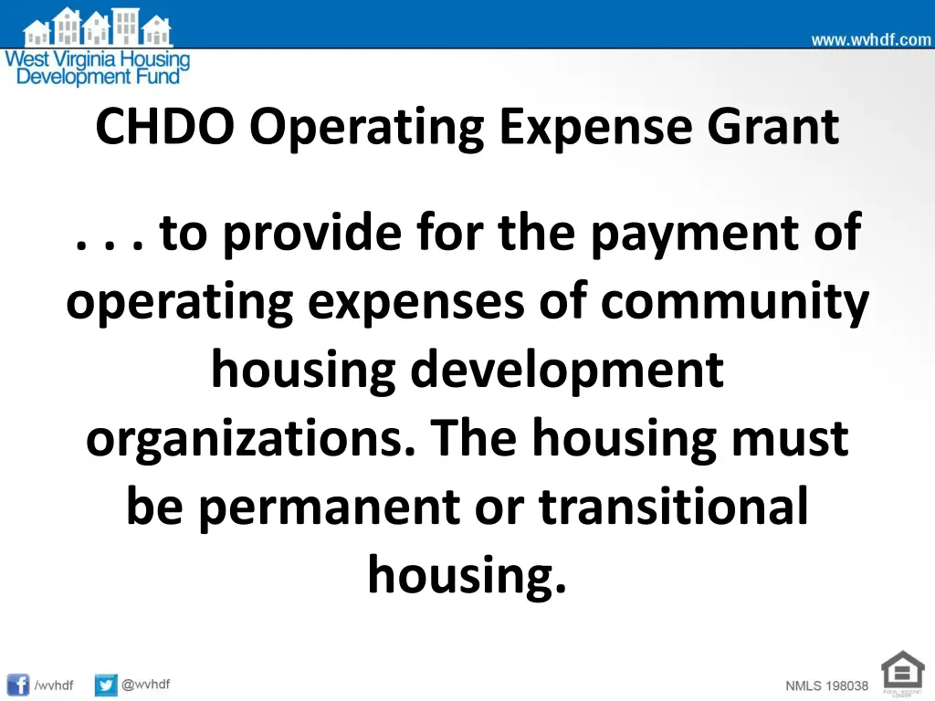 chdo operating expense grant 1