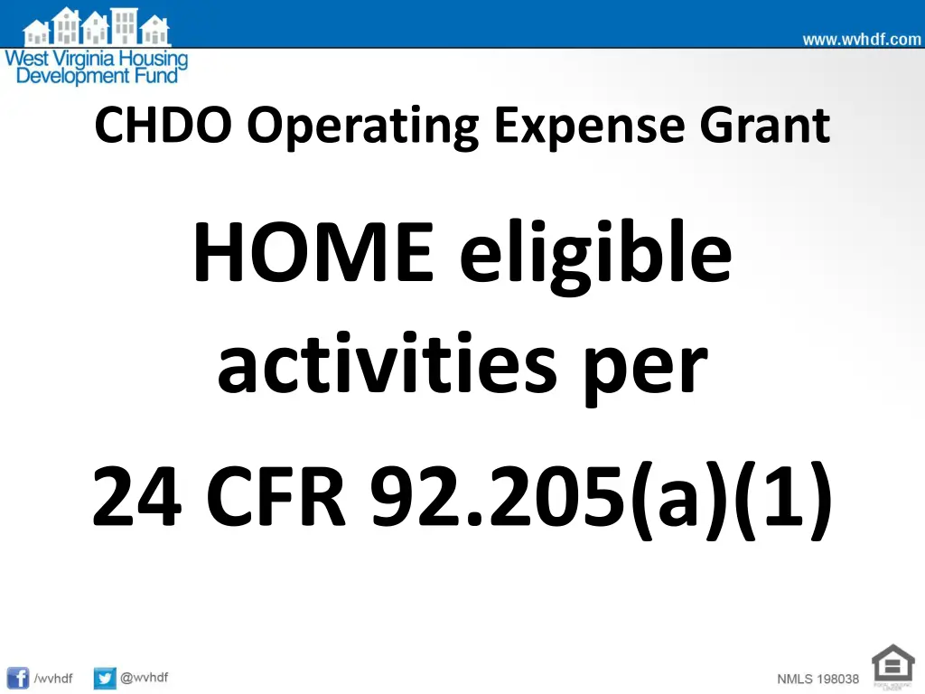 chdo operating expense grant