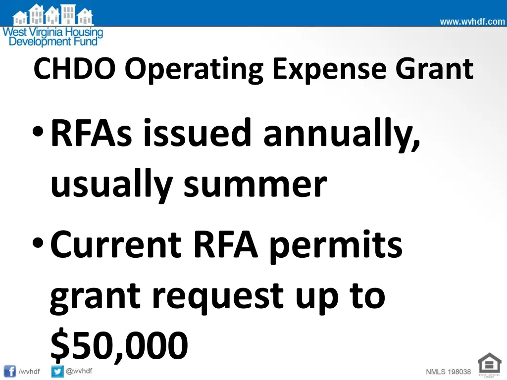 chdo operating expense grant rfas issued annually
