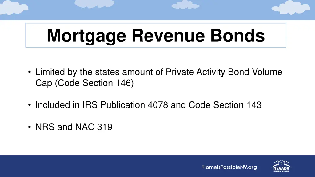 mortgage revenue bonds 1