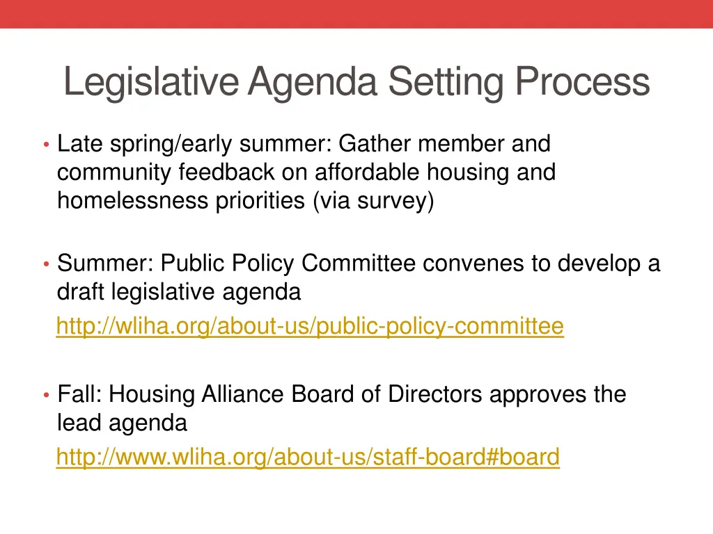 legislative agenda setting process