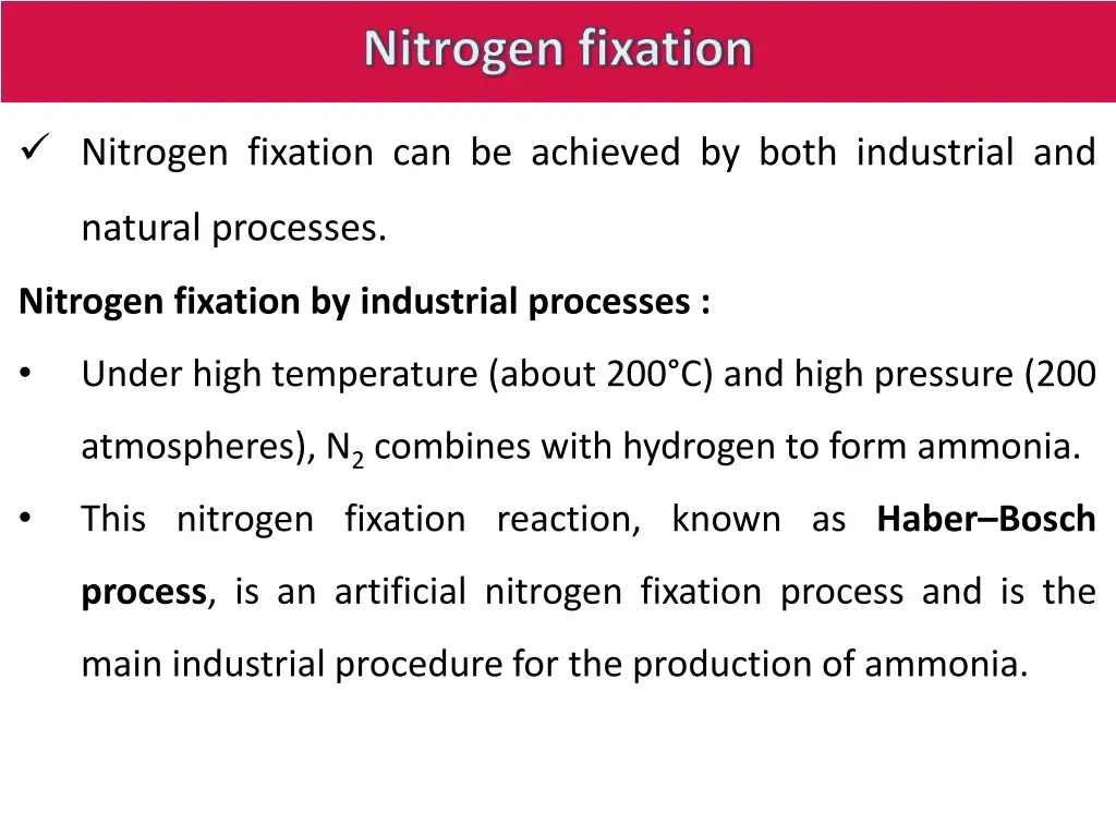nitrogen fixation