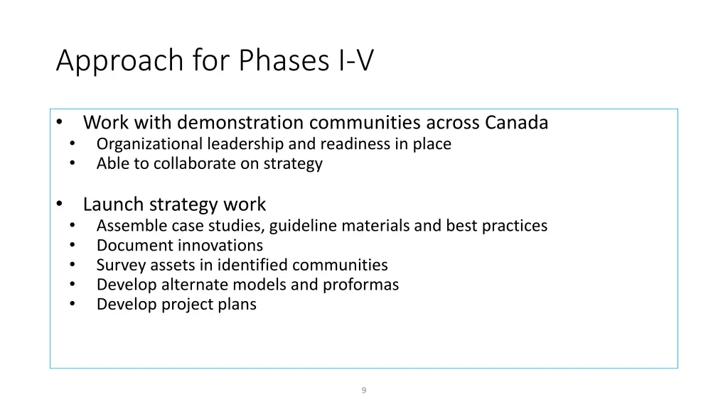 approach for phases i v