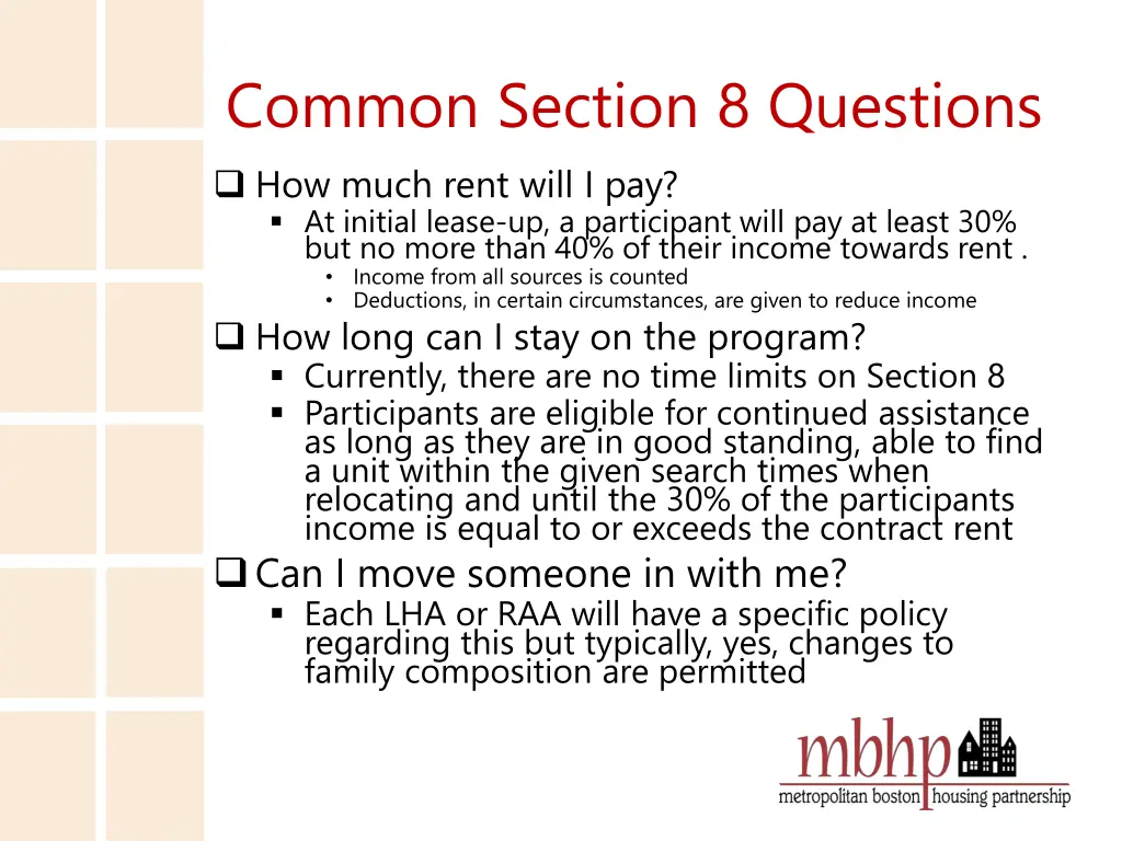 common section 8 questions how much rent will