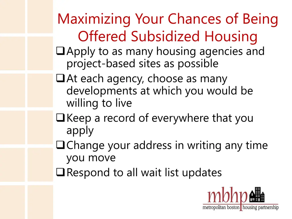 maximizing your chances of being offered
