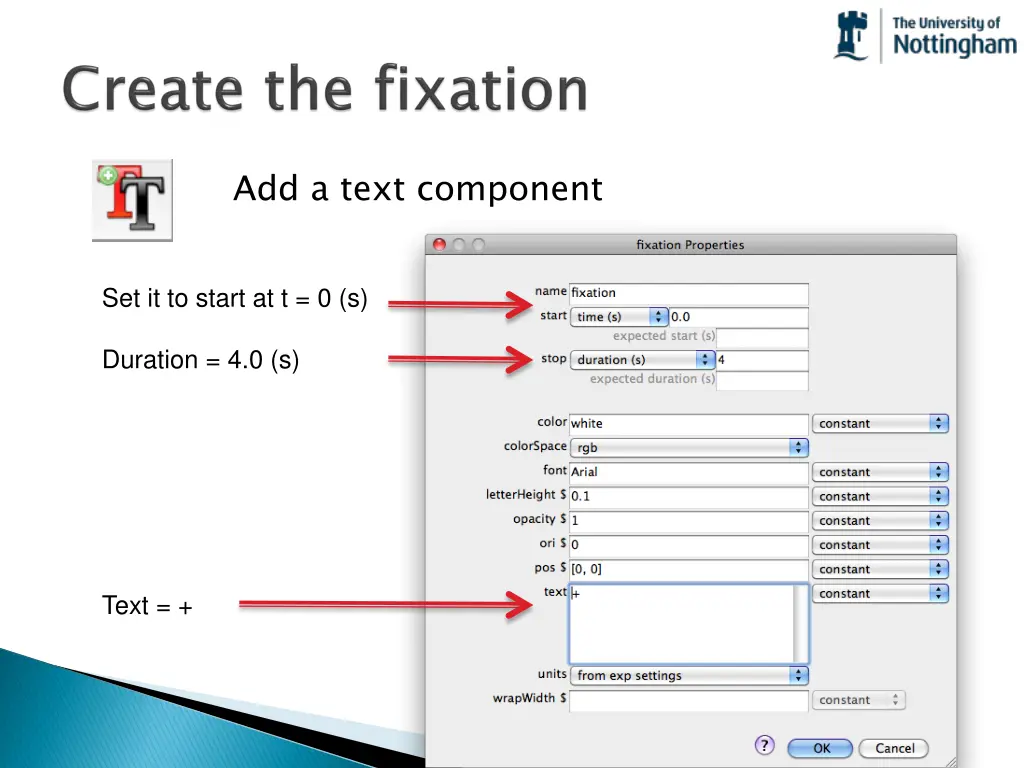 add a text component