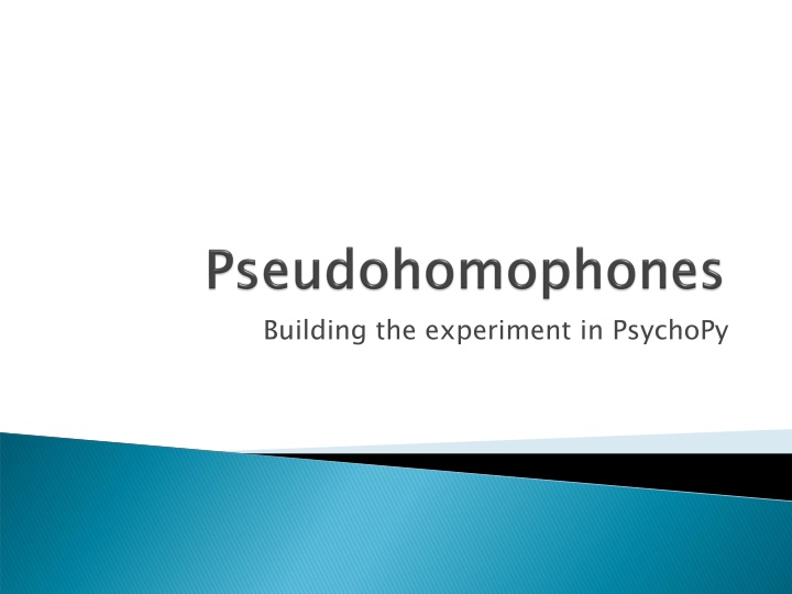 building the experiment in psychopy