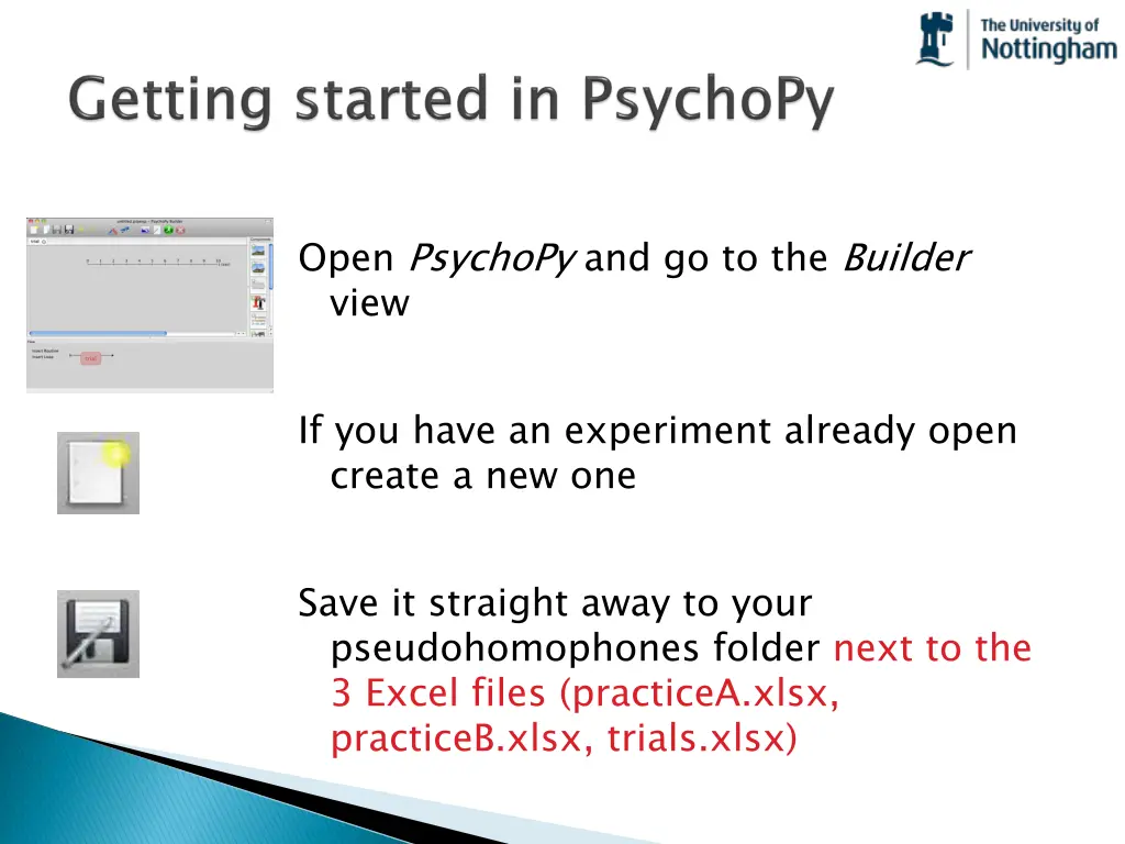 open psychopy and go to the builder view