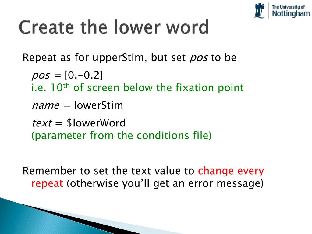 repeat as for upperstim