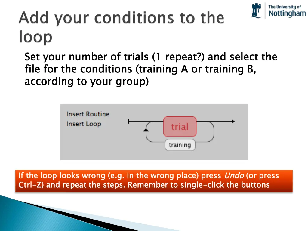 set your number of trials 1 repeat and select
