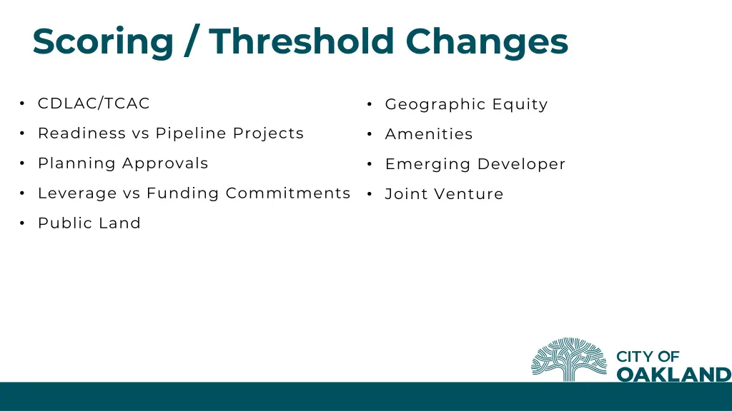 scoring threshold changes