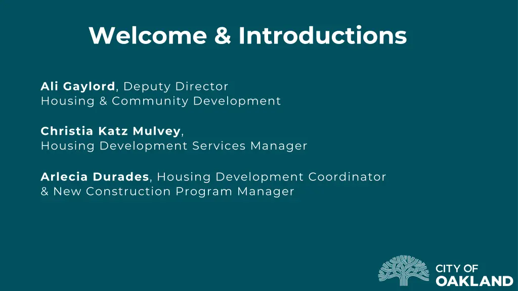 welcome introductions