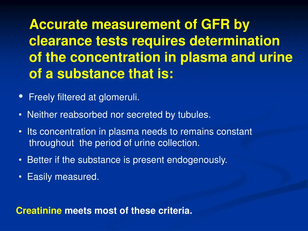 accurate measurement of gfr by clearance tests