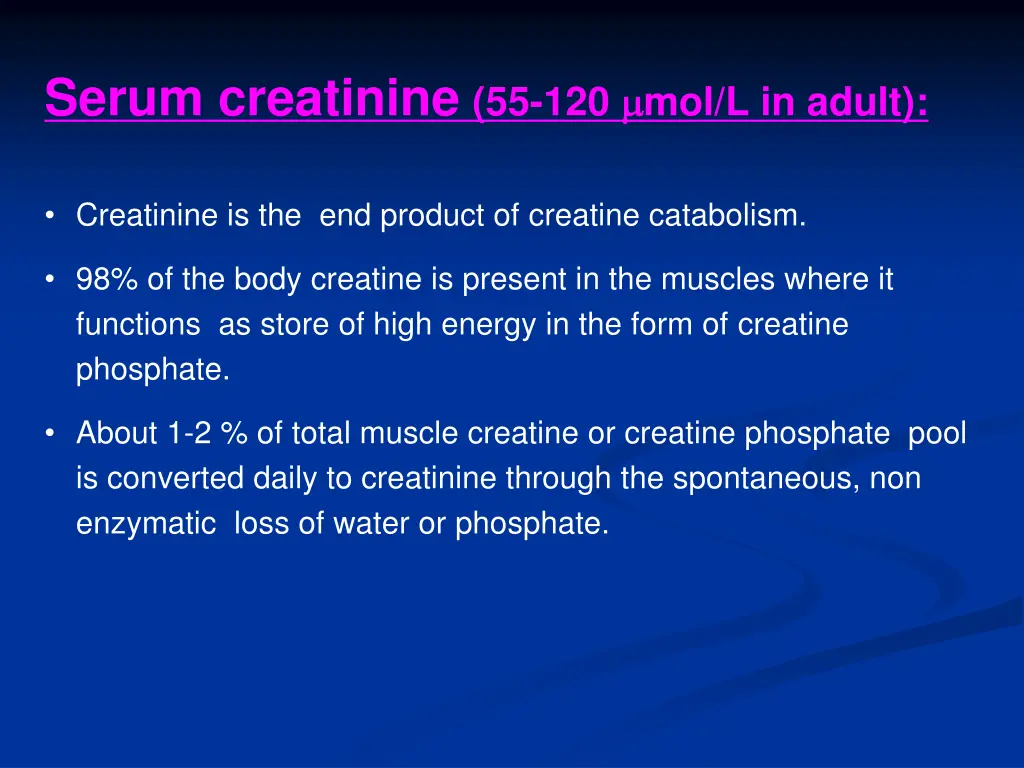 serum creatinine 55 120 mol l in adult