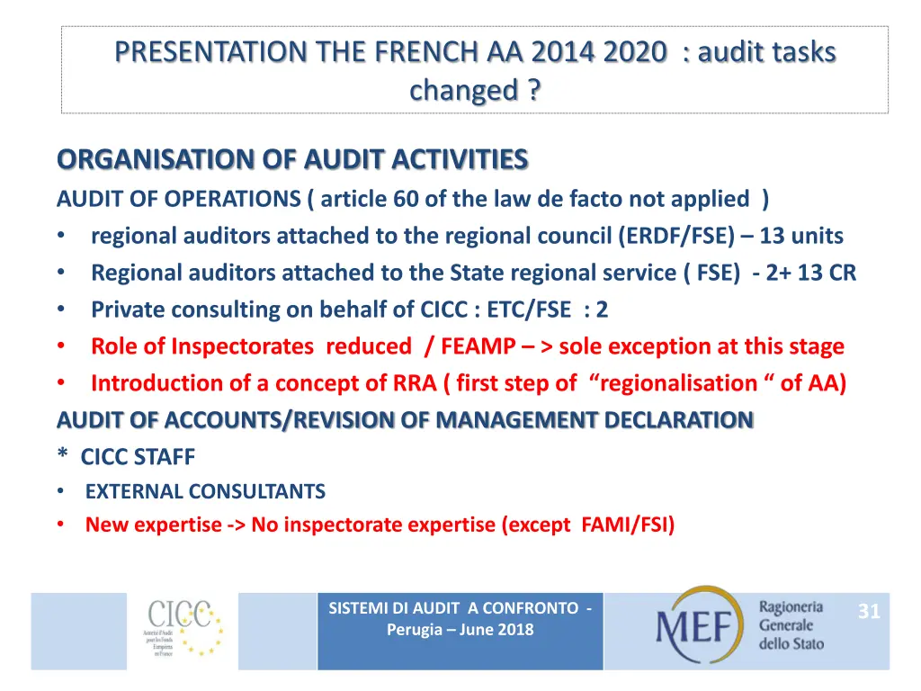presentation the french aa 2014 2020 audit tasks 1