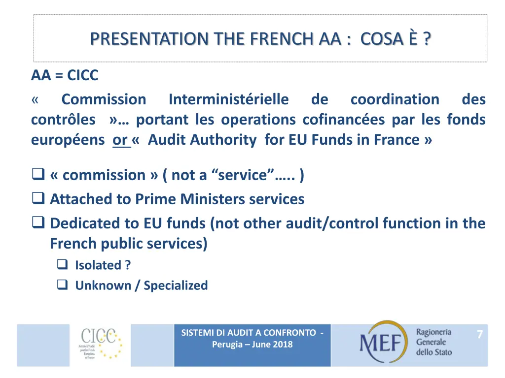 presentation the french aa cosa