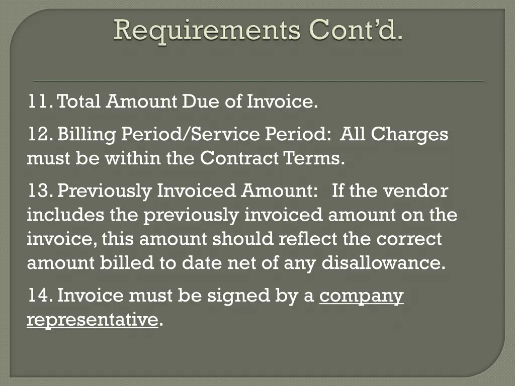 11 total amount due of invoice 12 billing period