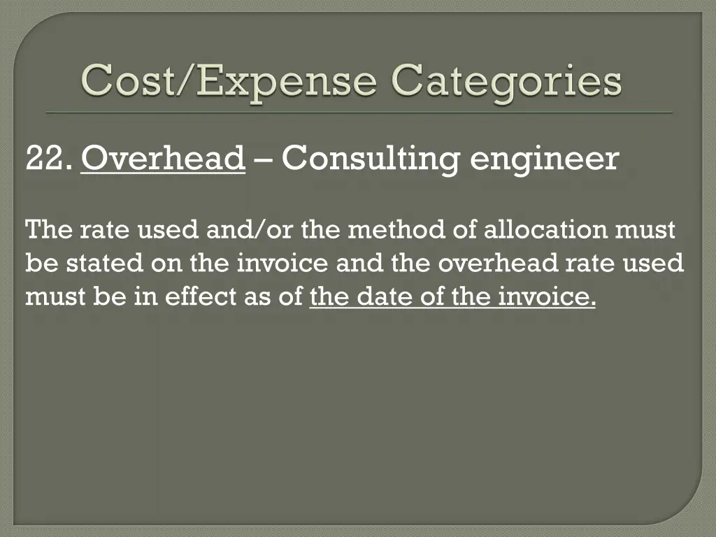 22 overhead consulting engineer