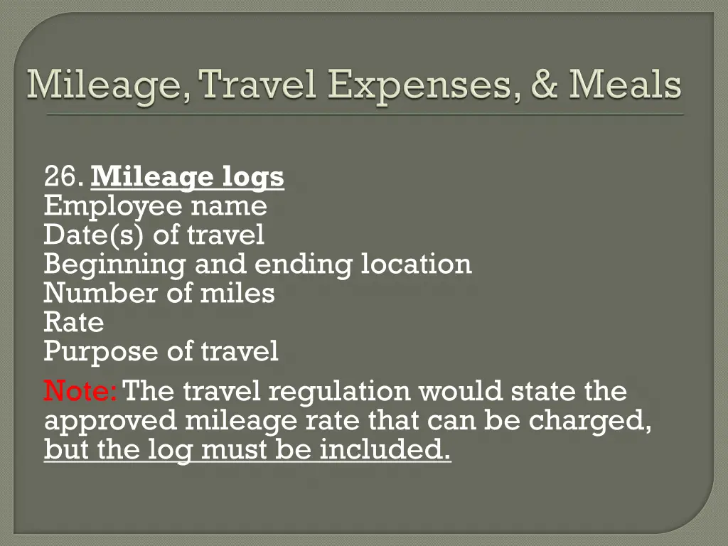 26 mileage logs employee name date s of travel