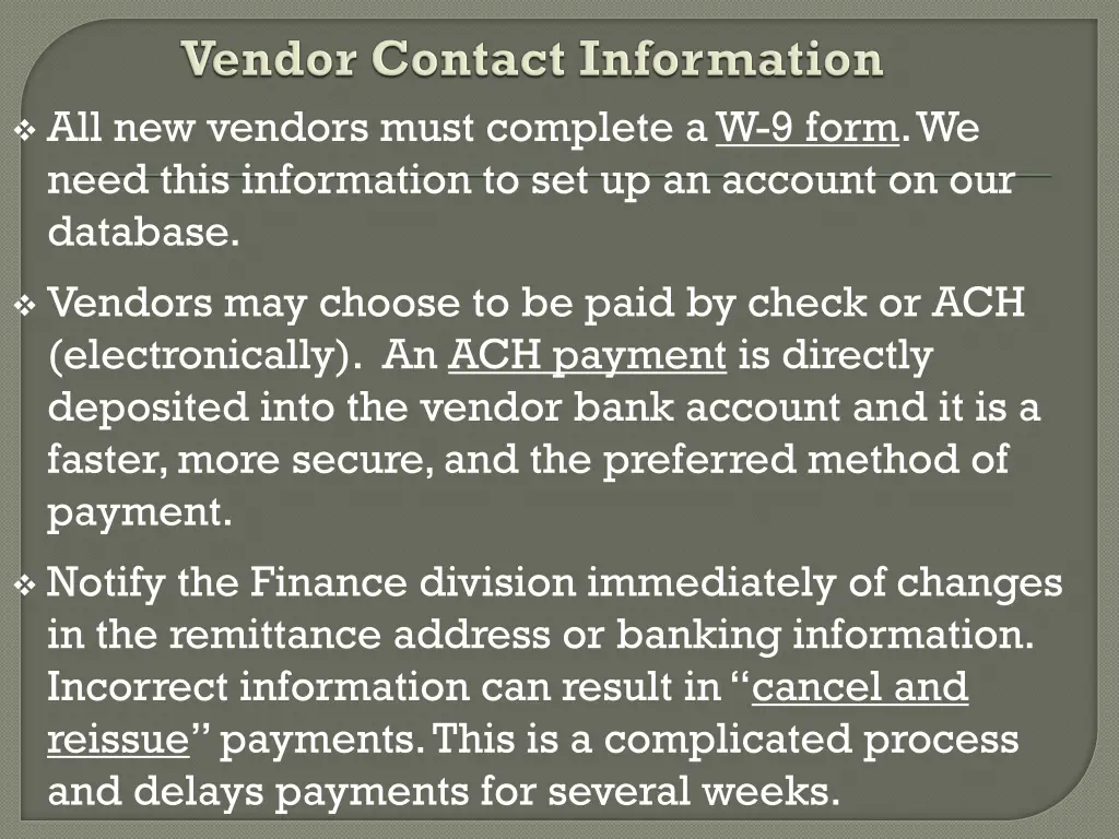 all new vendors must complete a w 9 form we need
