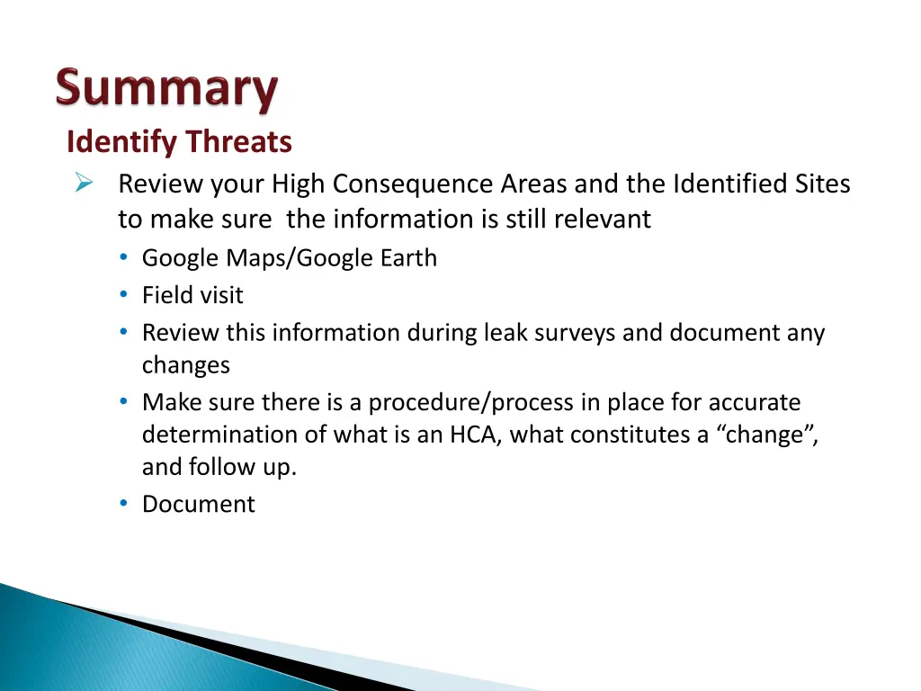 identify threats review your high consequence