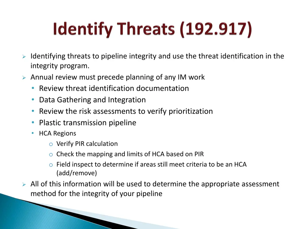 identifying threats to pipeline integrity