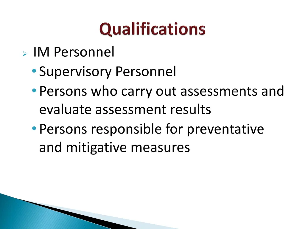 im personnel supervisory personnel persons