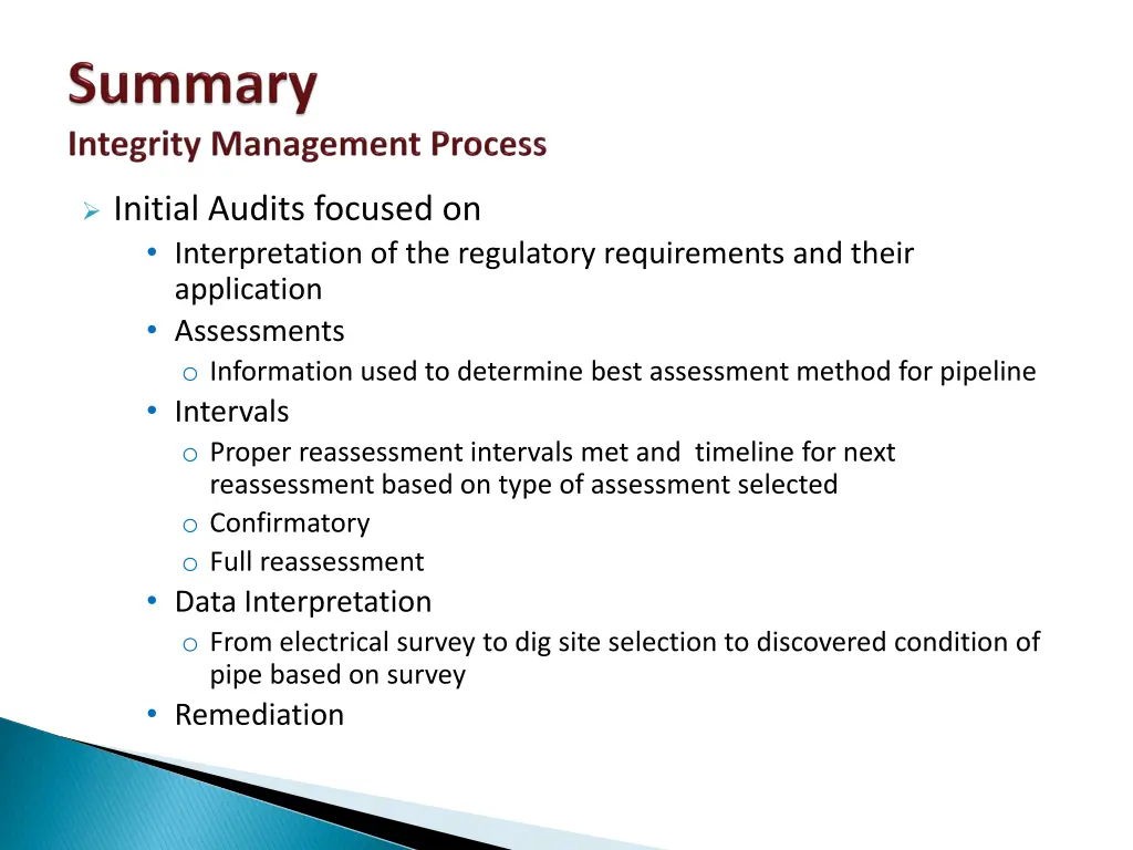 initial audits focused on interpretation